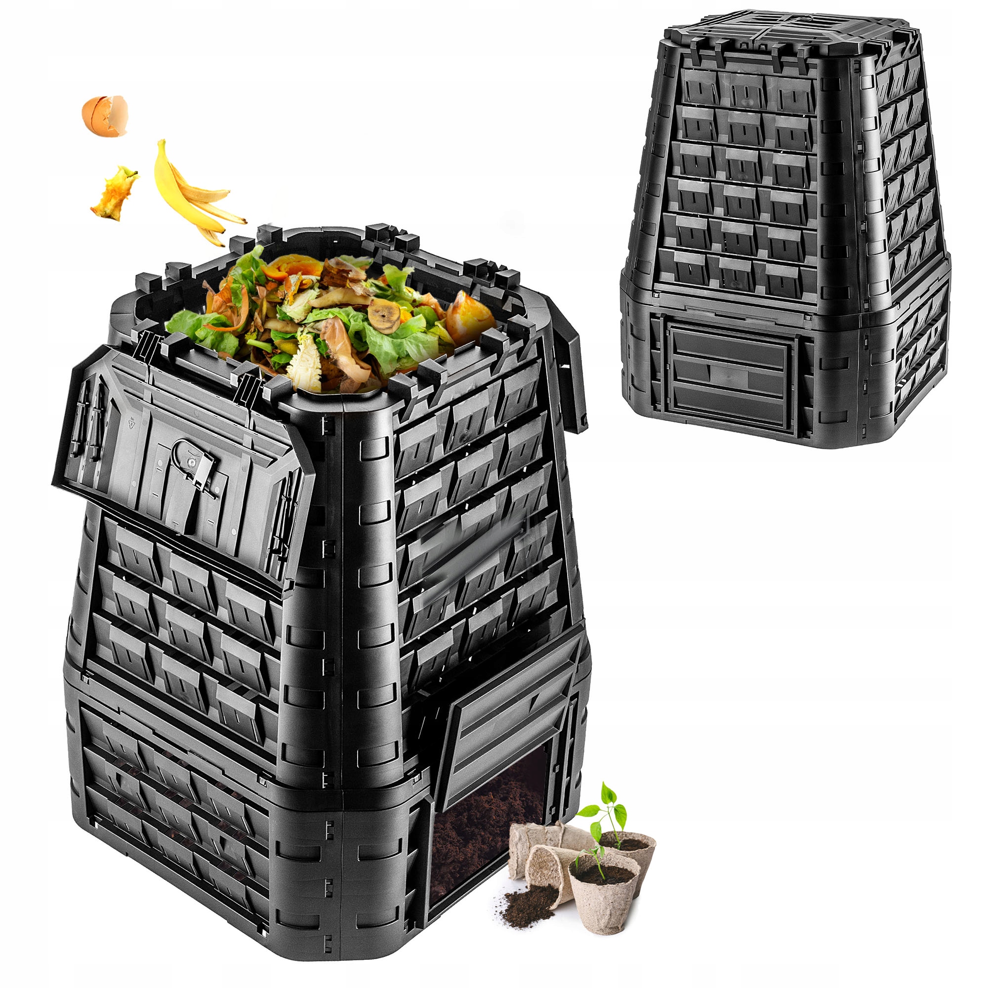 Veľký Záhradný Kompostér, Modulárny, Celoročné Mrazuvzdorné Hnojivo 750 L