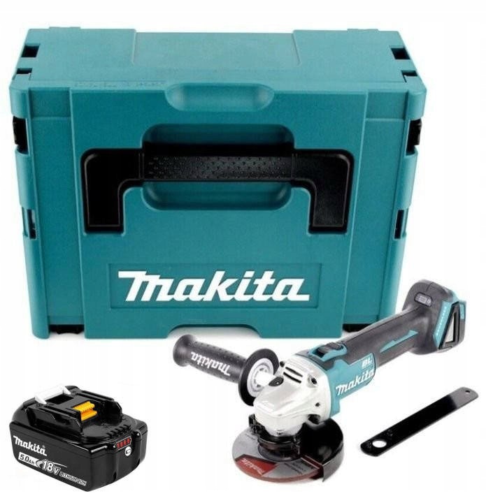 Makita DGA506ZJ Zestaw Szlifierka Kątowa Z Walizką Akumulator 5,h 18V 125mm