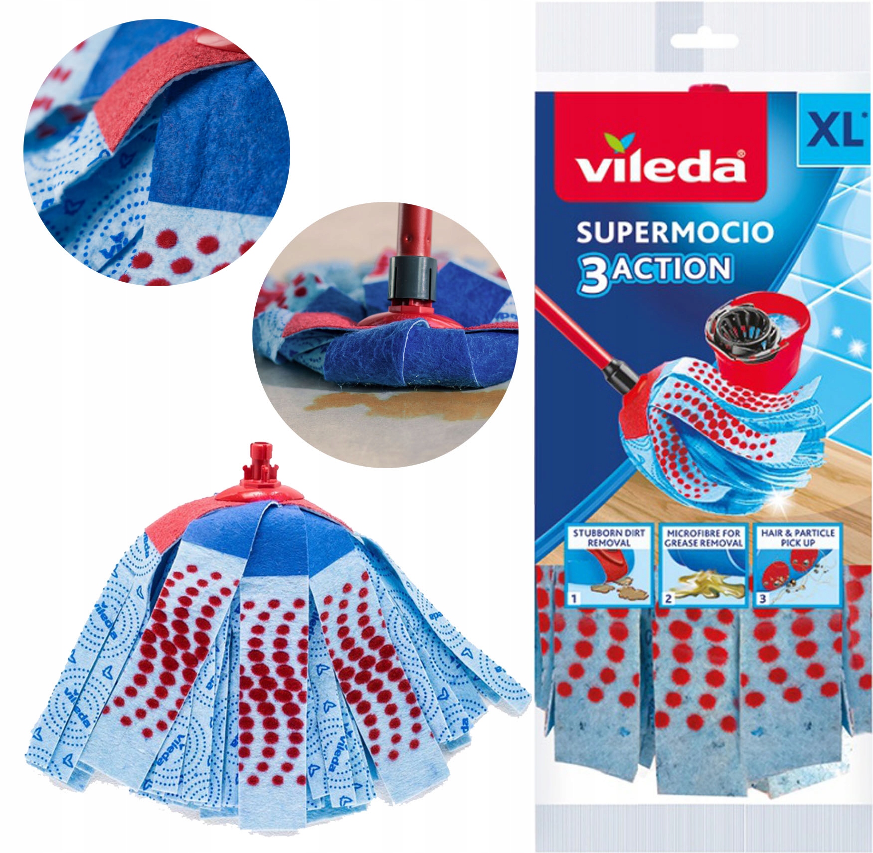 Levně Vložka Do Mopu mop Supermocio 3Action Velur Strip