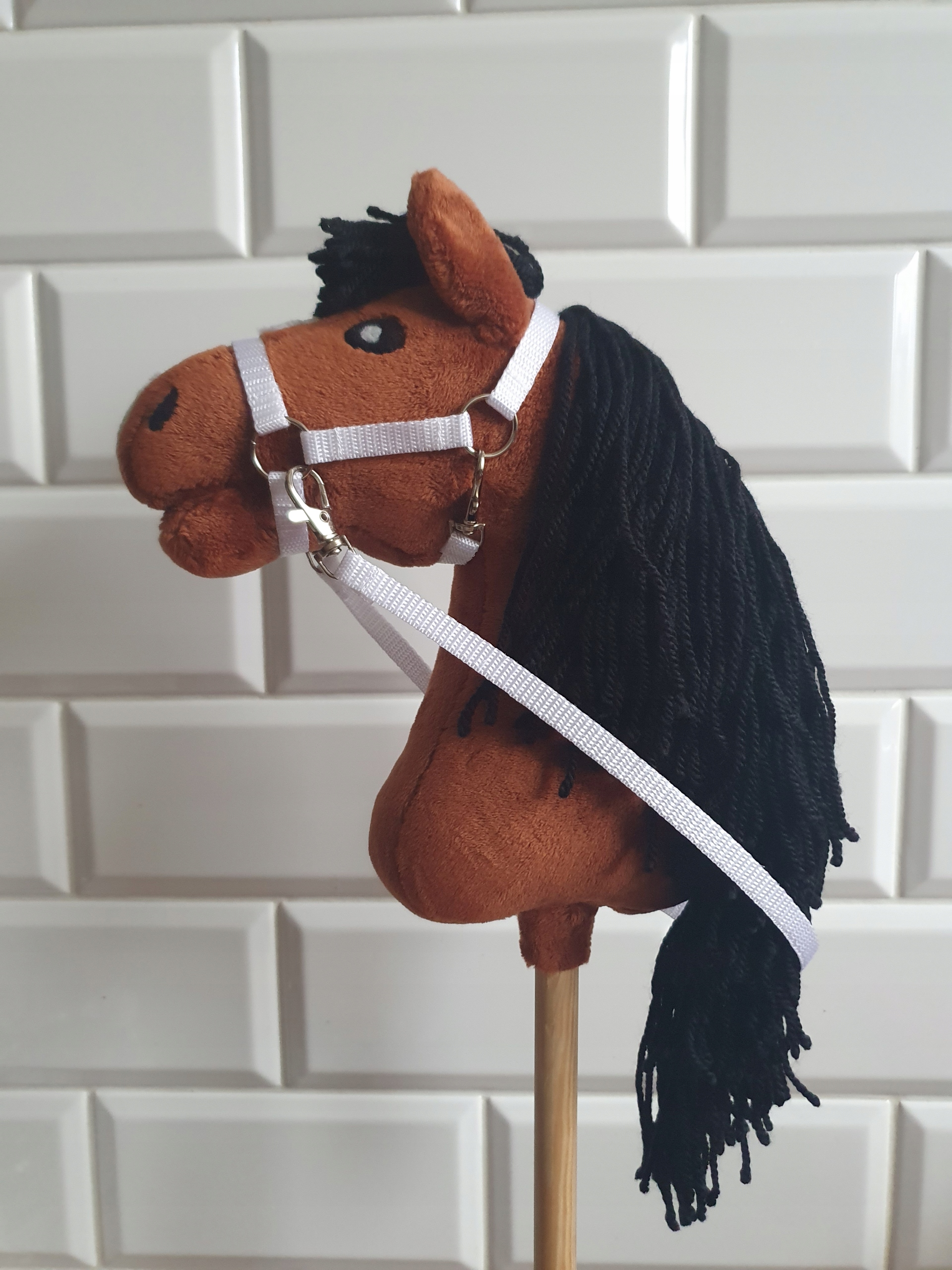 Kantar i wodze dla hobby horse w rozmiarze A5 kolor biały
