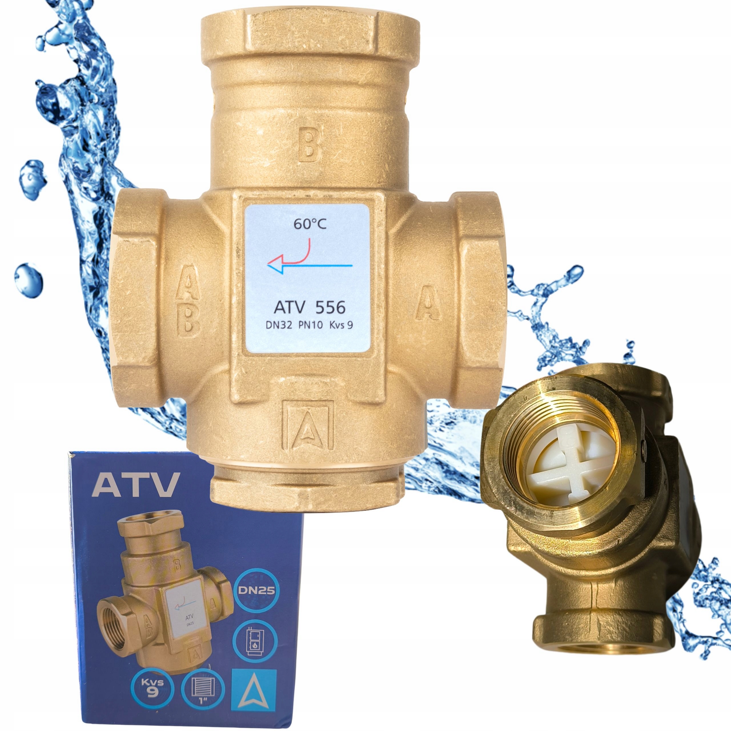 Afriso Atv 556 Zawór temperaturowy do kotła DN32, Rp1 1/4" 5/4 cala 60°C