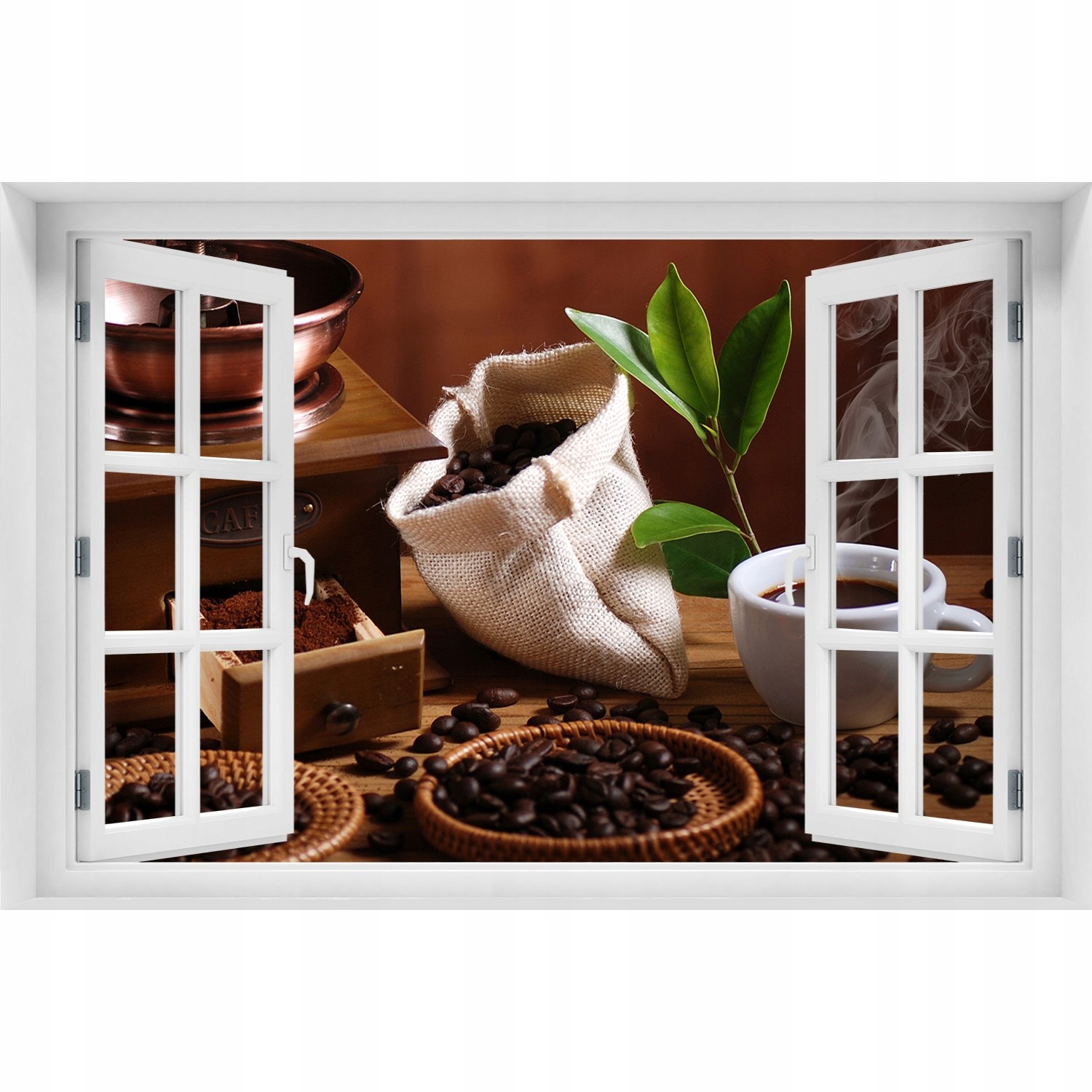 

Naklejka 3D Okno na ścianę Filiżanka espresso