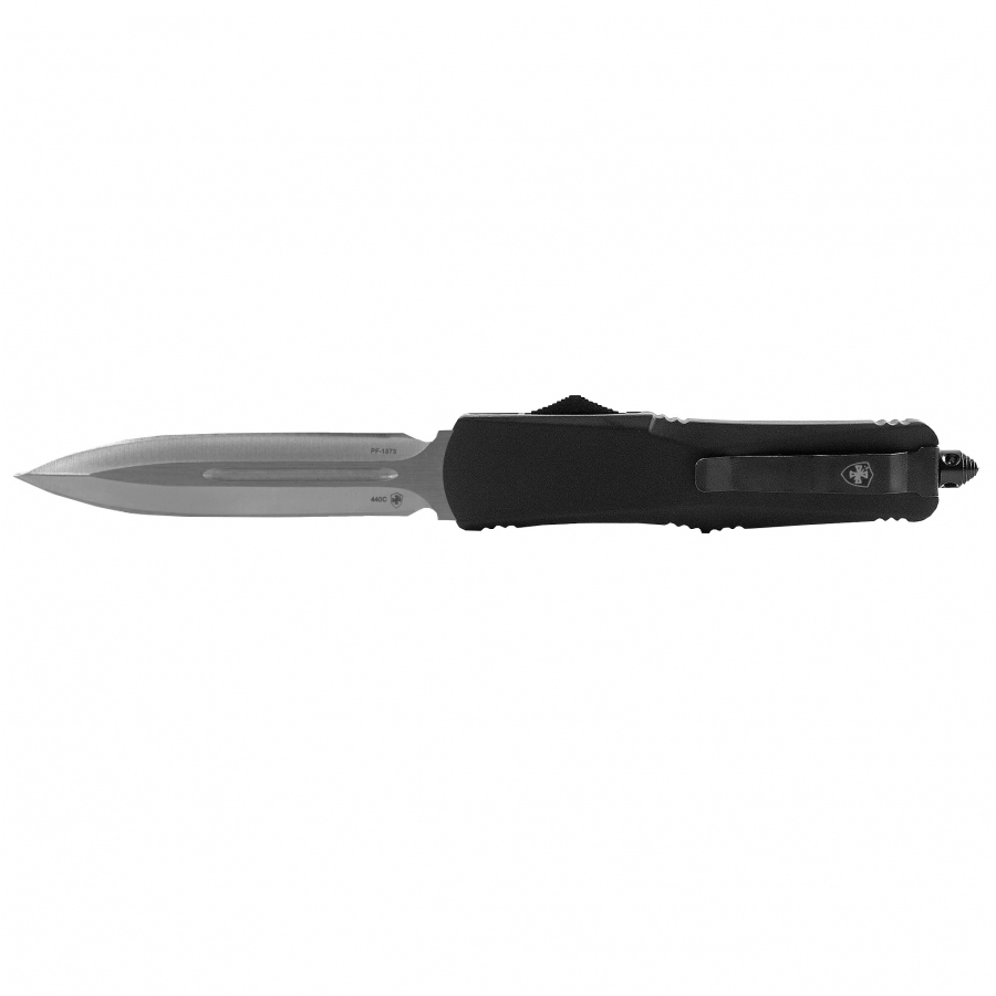 Nóż sprężynowy Small Black Rubber Dagger Silver