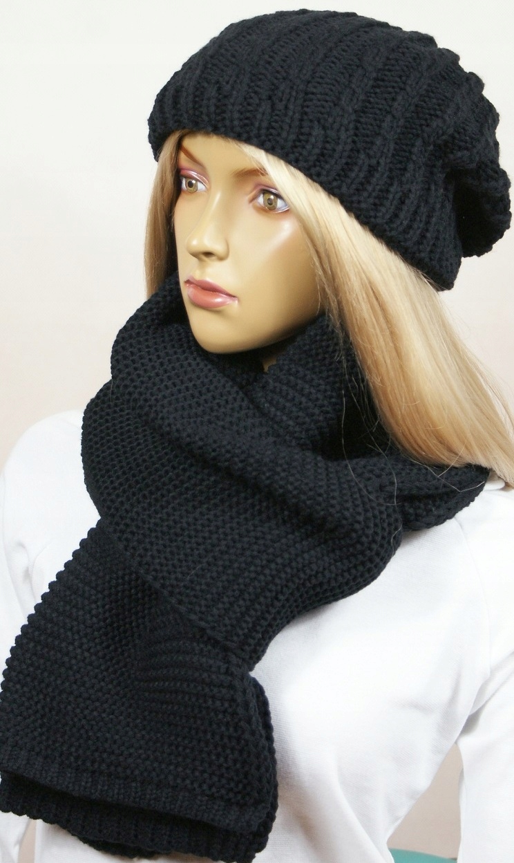 KOMPLET czapka BERET polar + SZALIK Materiał dominujący akryl