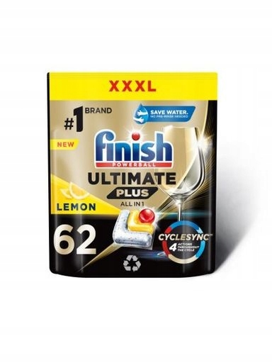 Levně 2x Finish kapsle do myčky nádobí Ultimate Plus Lemon 62 ks