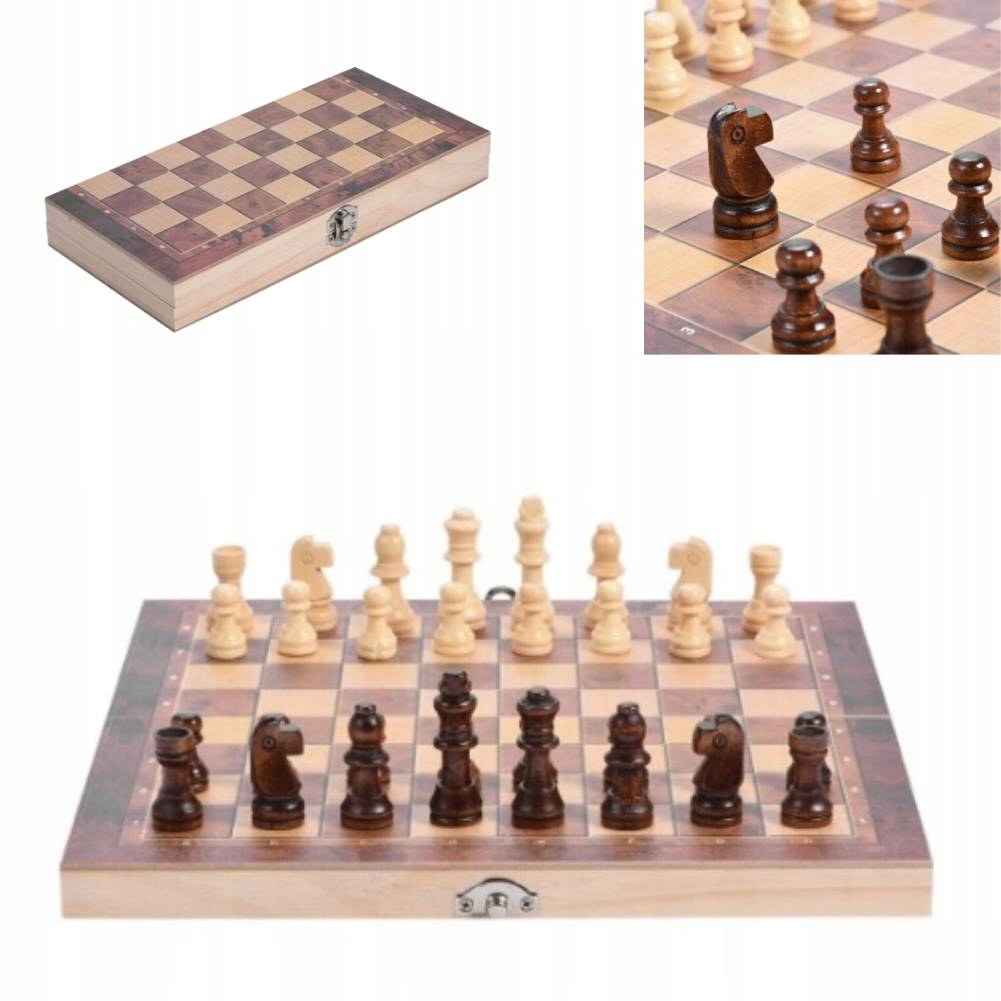 PRZENOŚNY SKŁADANE SZACHY DREWNIANE MAGNETYCZNE