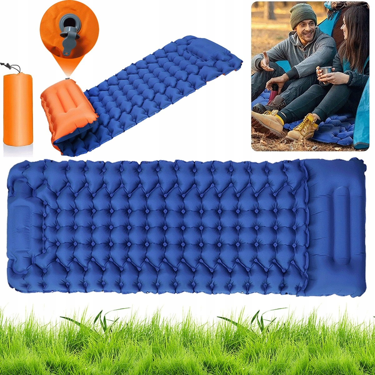 Voděodolná 40D nylonová Tpu kempingová podložka s polštářkem pro 30s nafukování