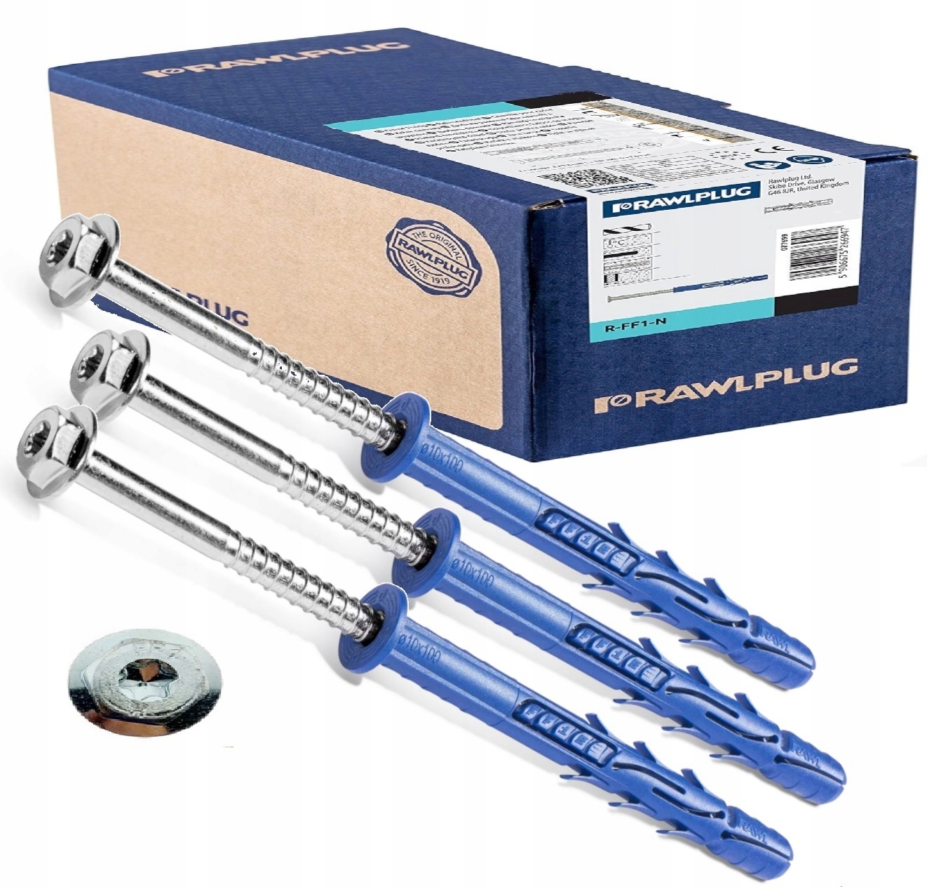 Rawlplug Kołki rozporowe Kołek Długie 300mm z wkrętem 10x300 mm 10 sztuk