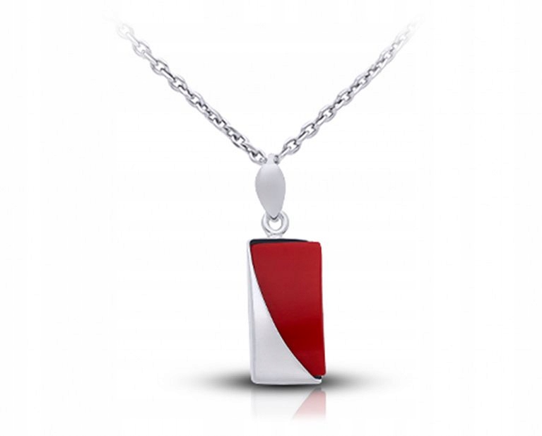 Stříbrný řetízek s přívěskem červený korál 925