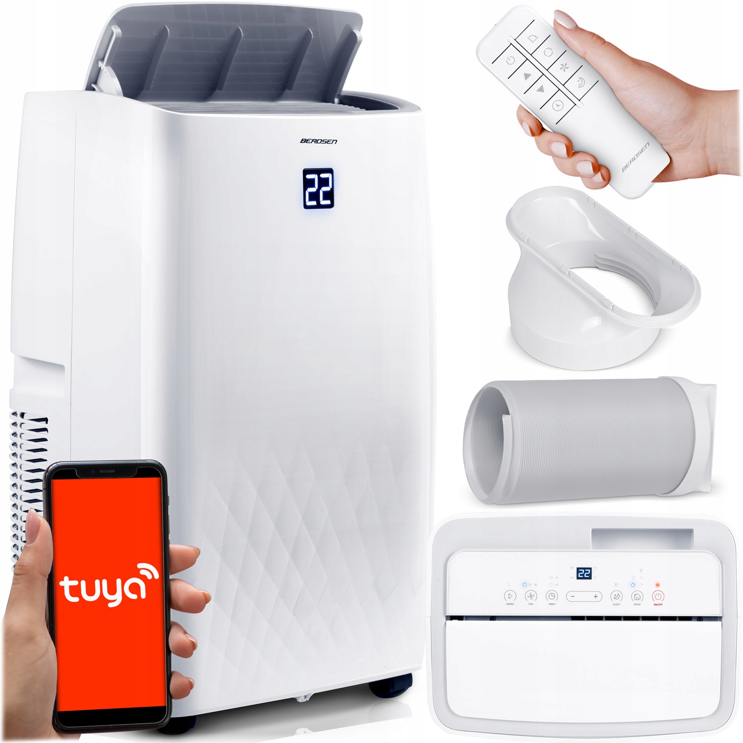 Přenosný Klimatizátor S Funkcí Ohřevu 4 Kw, Odvlhčovač 34 L/24 H Wifi BD-581