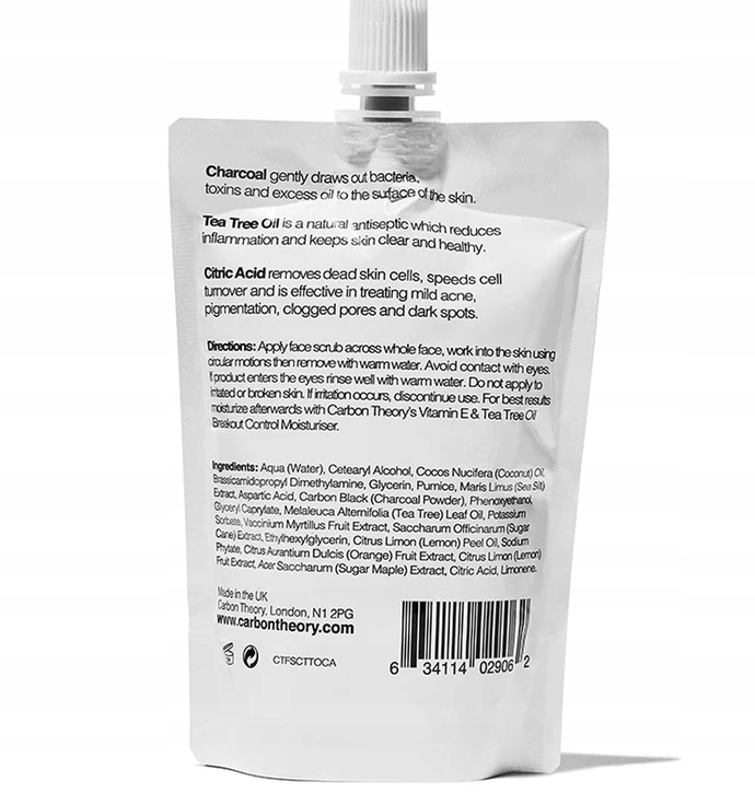 Carbon Theory Charcoal & Tea Tree Oil Peeling do Twarzy 125ml Marka inna marka