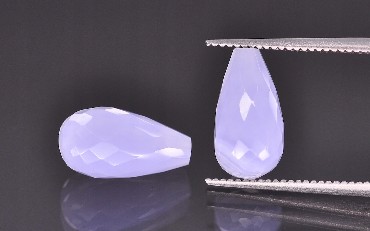 Chalcedon fazetovaný Para sopel předvrtaný 11,5x6