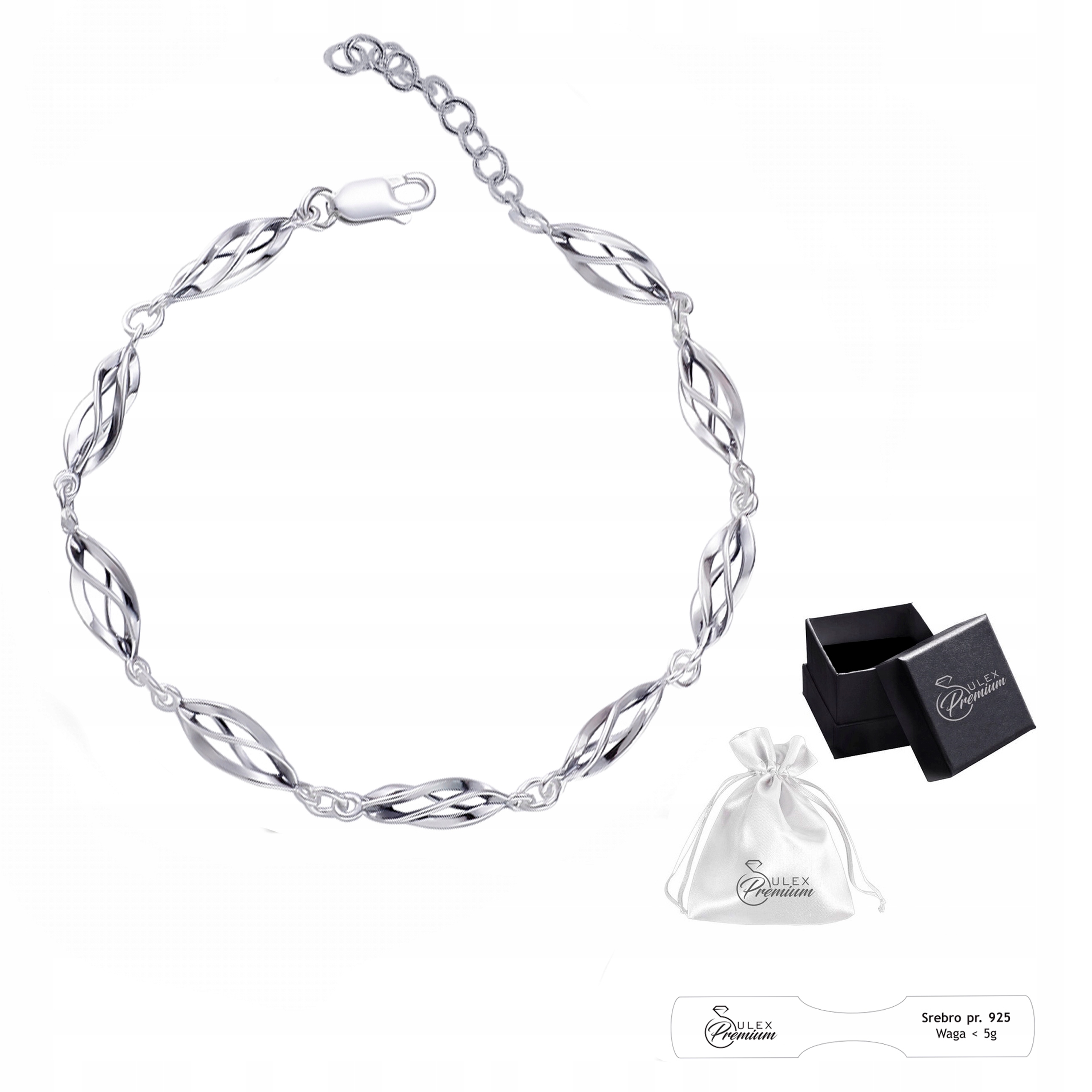 Náramek stříbro pr 925 Elegantní leštěný náramek Spirála Dárek