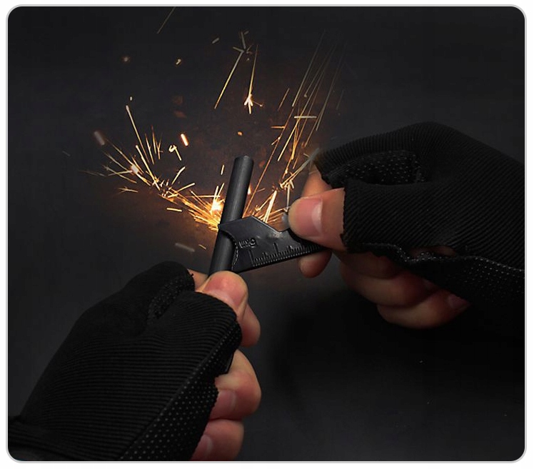 KRZESIWO MAGNEZOWE DO ROZPALANIA OGNIA WOJSKOWE TAKTYCZNE SURVIVAL DUŻE Temperatura iskier 3000°C