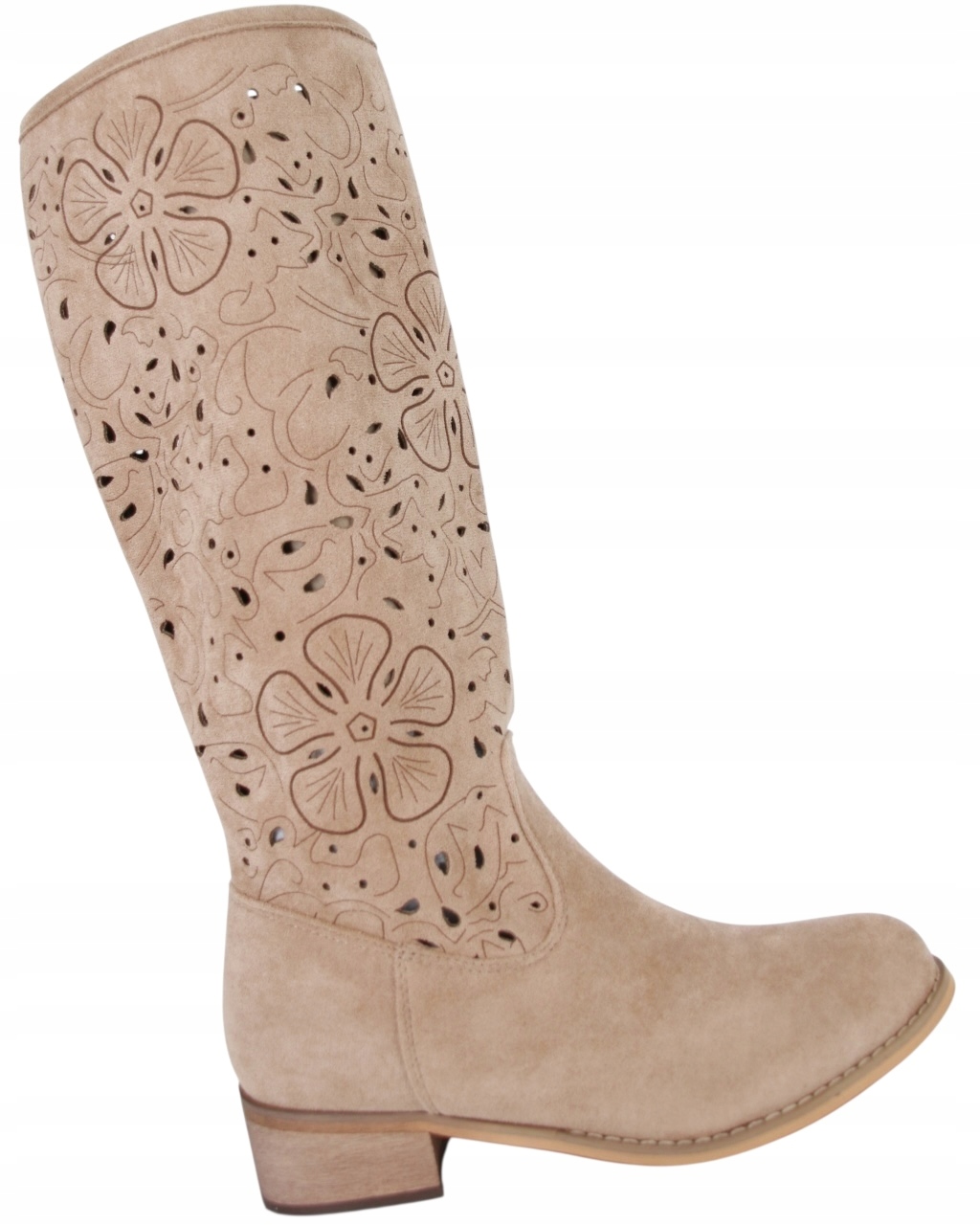 AŻUROWE OFICERKI DAMSKIE ZAMSZOWE LETNIE KOZAKI PRZEWIEWNE WIOSENNE 38