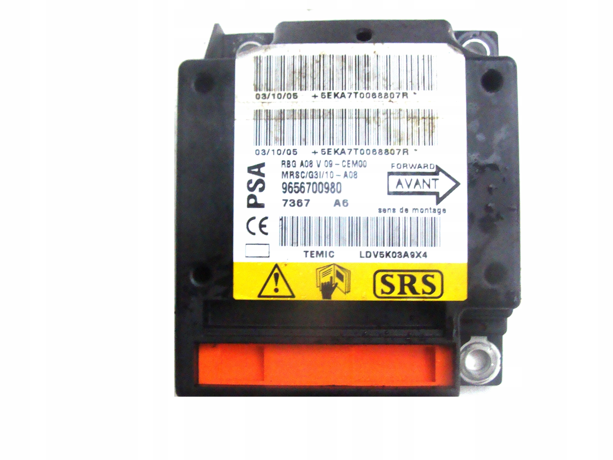 MODUŁ SENSOR PODUSZEK POWIETRZNYCH AIRBAG PEUGEOT 1007 04-09 r.