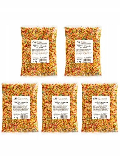 Levně Cukrový posyp na zmrzlinu a dorty Tyčinky, sada 5 x 1 kg