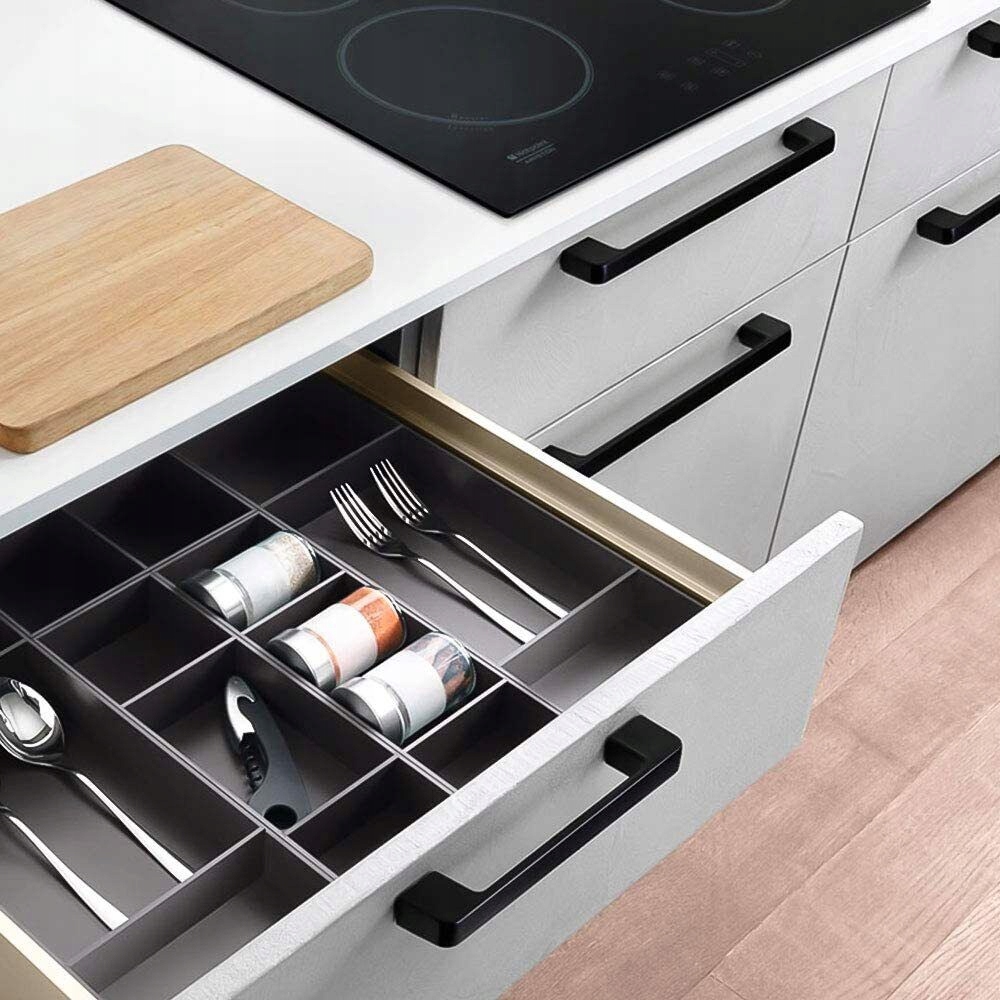 10SZT ROZSTAW OTWORÓW 128MM CZARNYCH UCHWYTÓW MEBLOWYCH UCHWYT SZAFKI Kod producenta 6HG0045