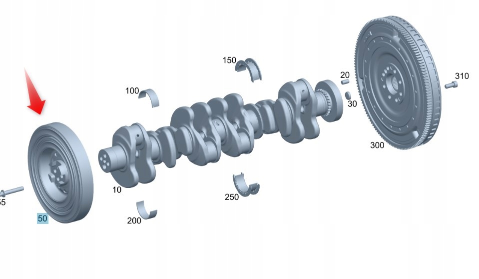 Řemenice Hřídele Mercedes Oe A2560303100