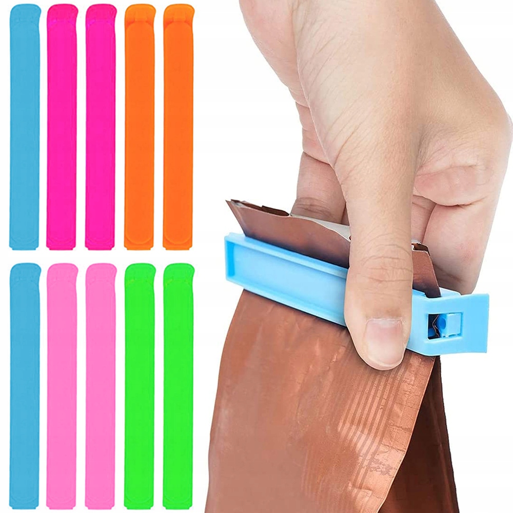 10xKLIPS ZAPINKI DO ZAMYKANIA OPAKOWAŃ WORECZKÓW TOREBEK ŻYWNOŚCI PRZYPRAW