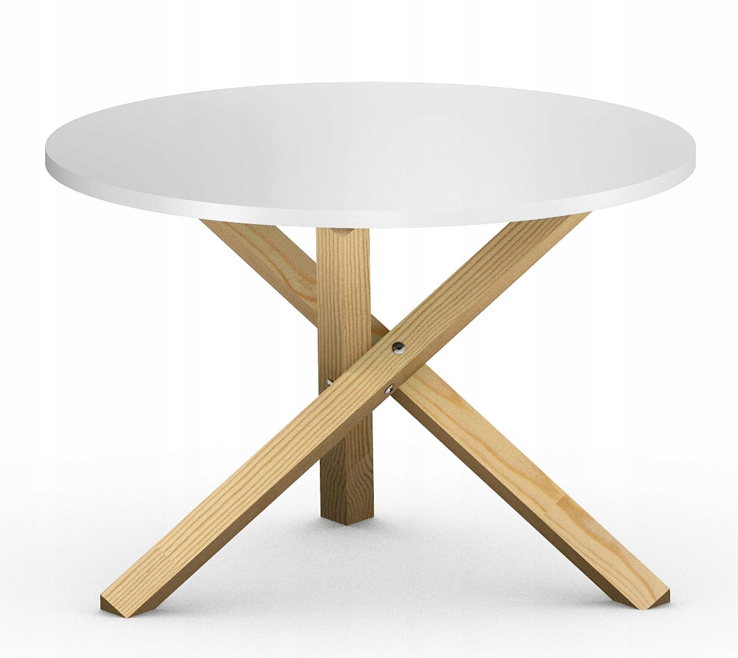 Stolik KAWOWY Nowoczesny BIAŁY Ława Drewno OKRĄGŁY Kod producenta HI-986