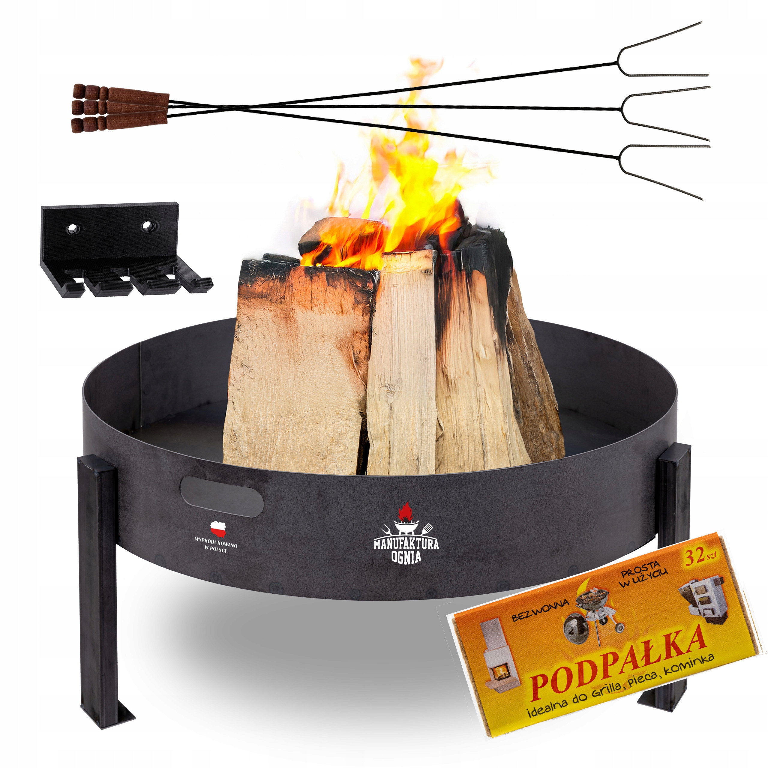 Palenisko ogrodowe surowe 70cm grill ognisko stalowe 2mm kociołek Dodatki