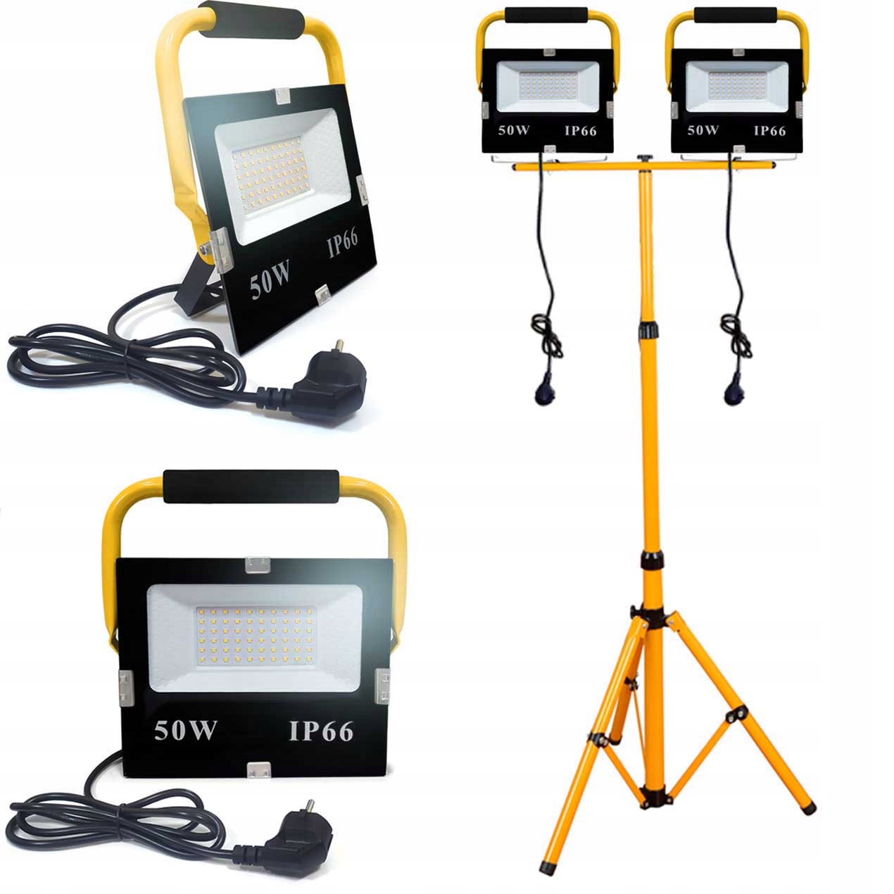 СВЕТОДИОДНЫЙ ГАЛОГЕННЫЙ РАБОЧИЙ ШТАТИВ 2X50 ВТ