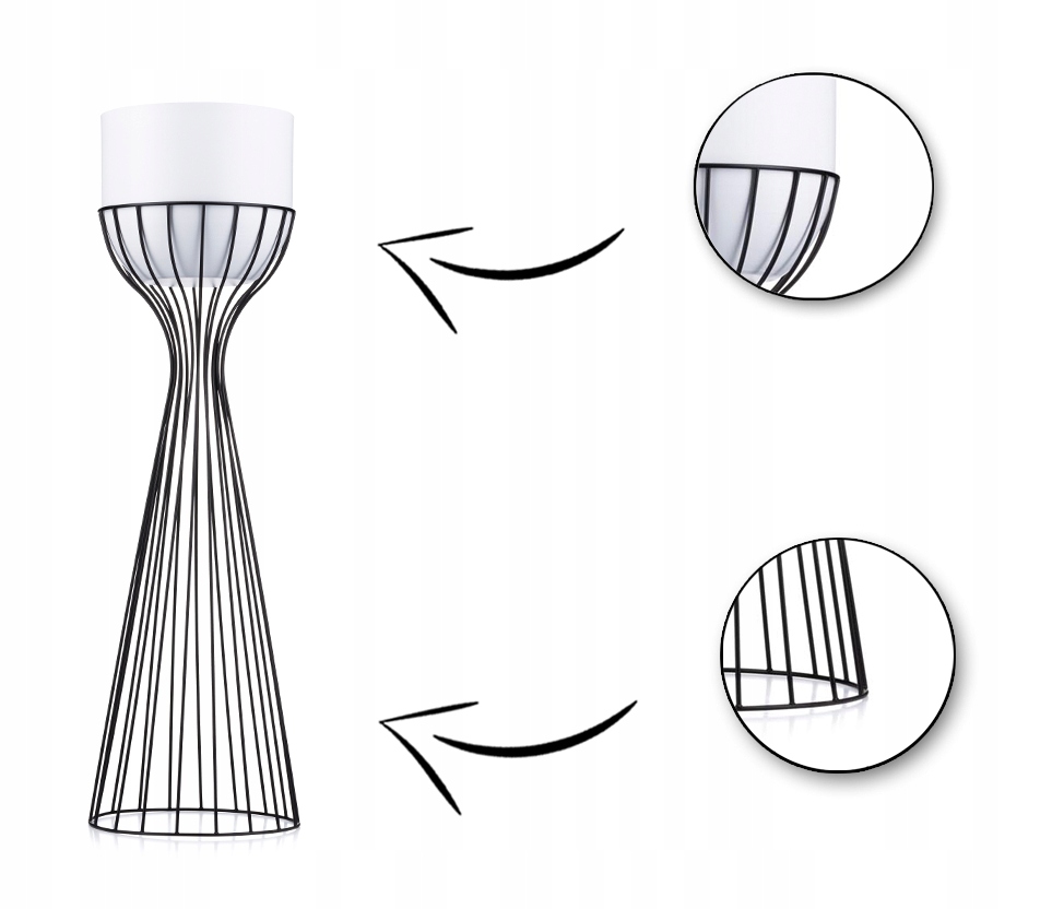 

Kwietnik nowoczesny stojący czarno biały Loft 68cm