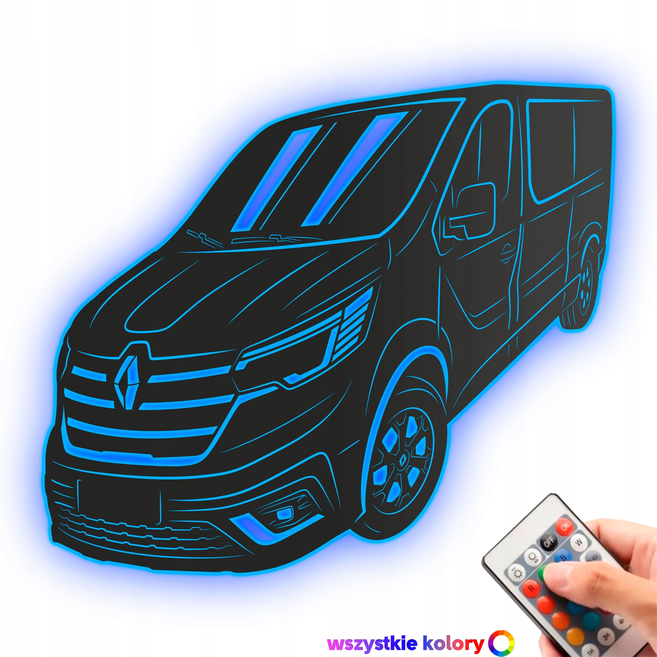 Drevený 3D obraz Renault Trafic Nástenný darček Nočná Lampa Led XL