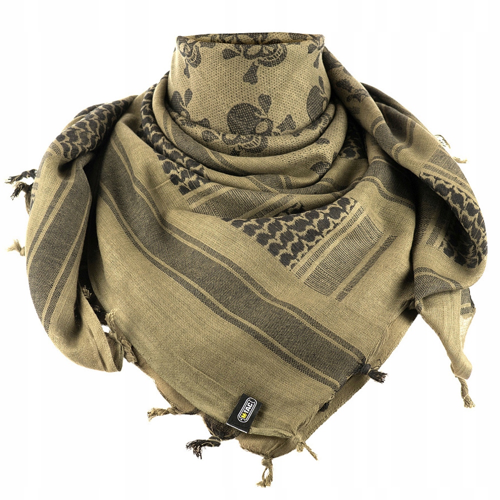 Chusta M-Tac Arafatka Shemagh Kefija Pirate Skull Olive Green/Black