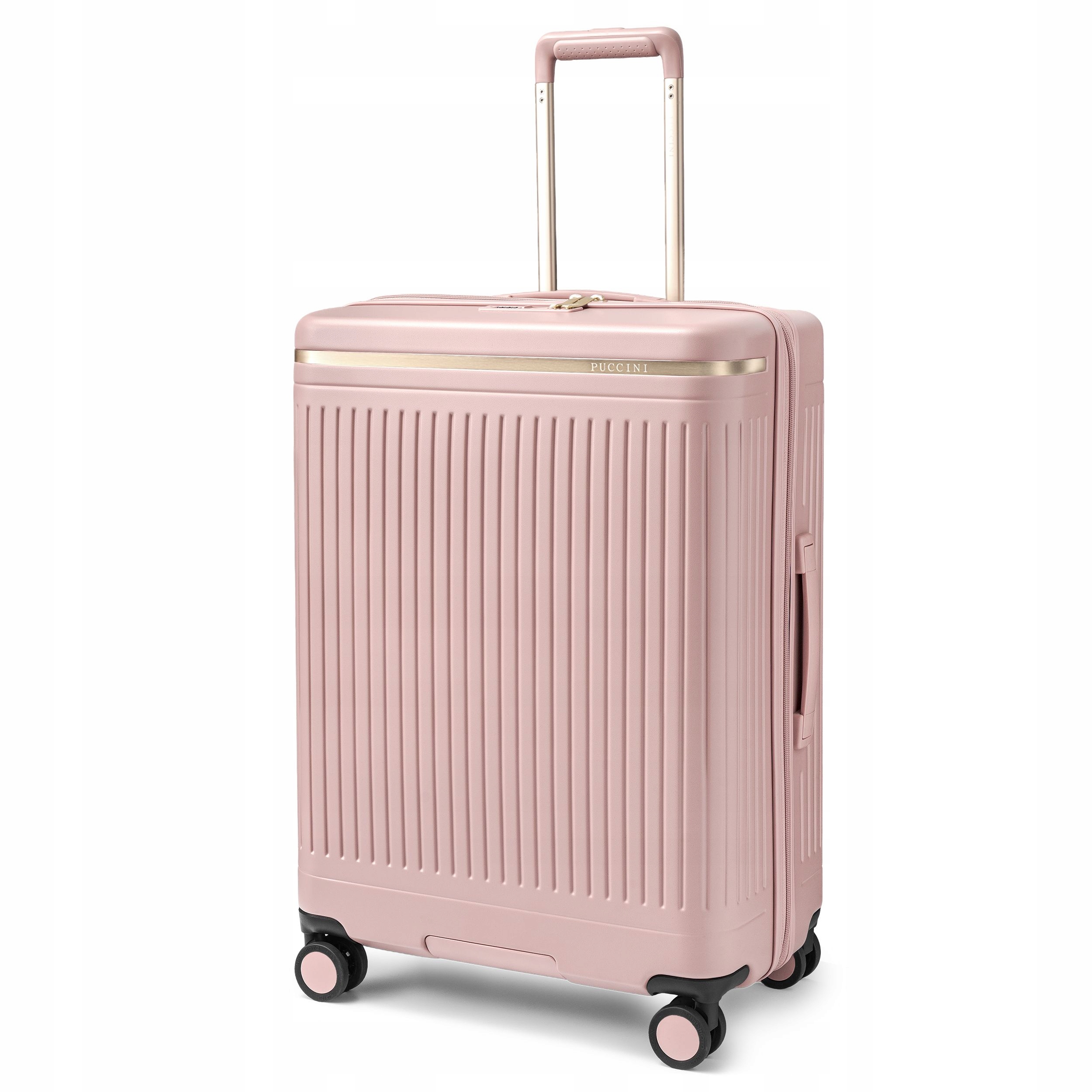 Walizka Średnia Puccini Podróżna Na Kółkach Poliwęglan Różowa PC038B-3C