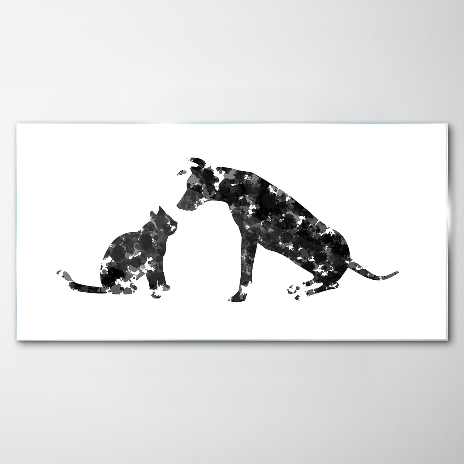 Tvrdený sklenený obraz Abstrakcia Pes Mačka 100x50