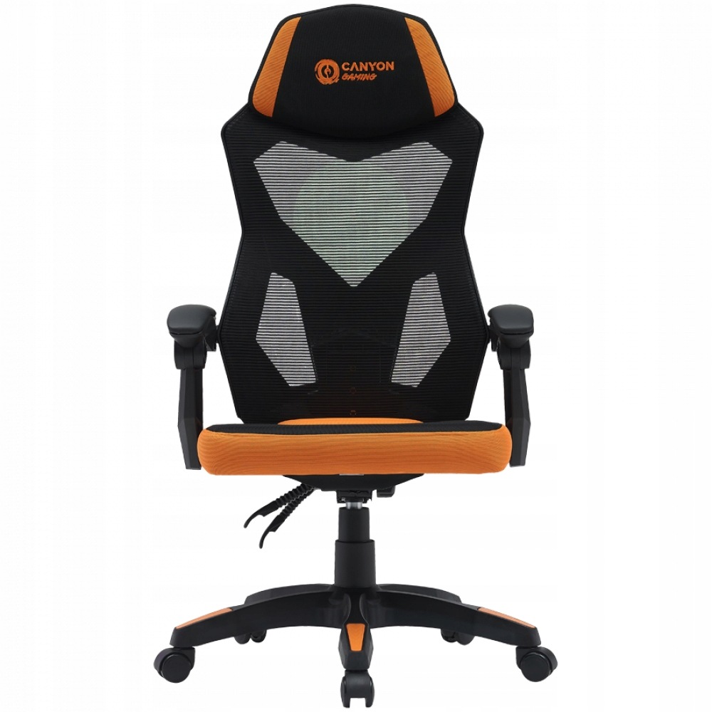 Fotel gamingowy ergonomiczny siatka mesh Canyon MCH02 pomarańczowy
