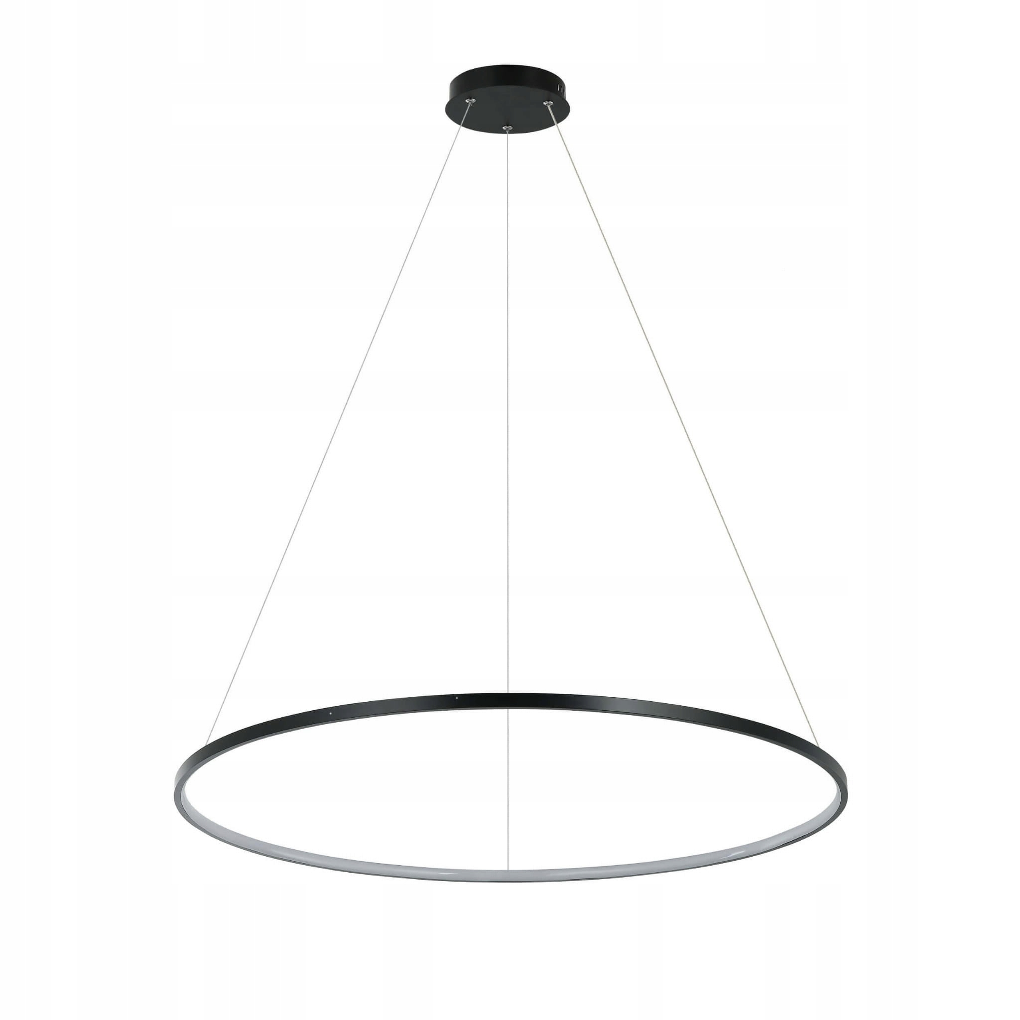 Závesná čierna obruč Ring, moderná Led lampa do jedálne a haly