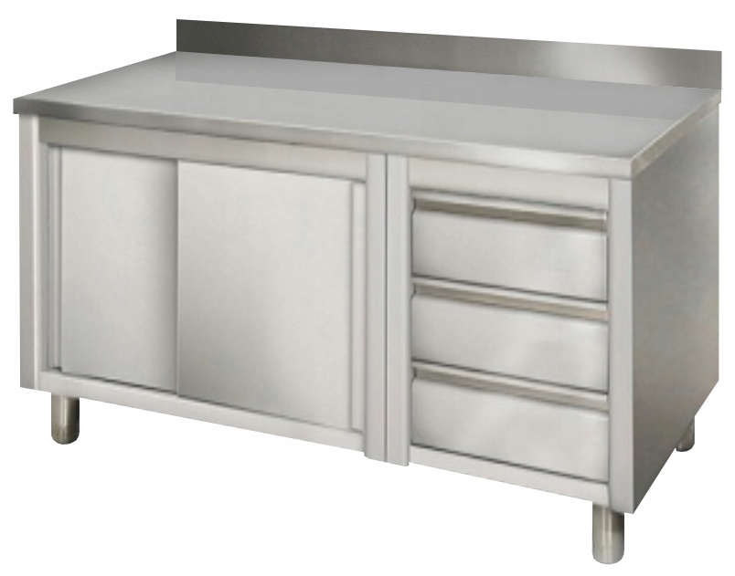 STÓŁ ROBOCZY NIERDZEWNY SZAFKA + PÓŁKA INOX 150 CM EAN (GTIN) 5906306620995