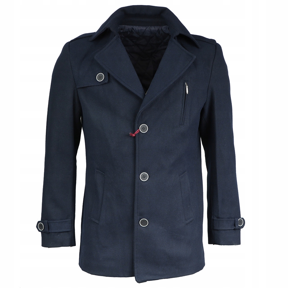 Massaro kabát pánský 40303-2 jednořadý nárameníky M tmavě modrá