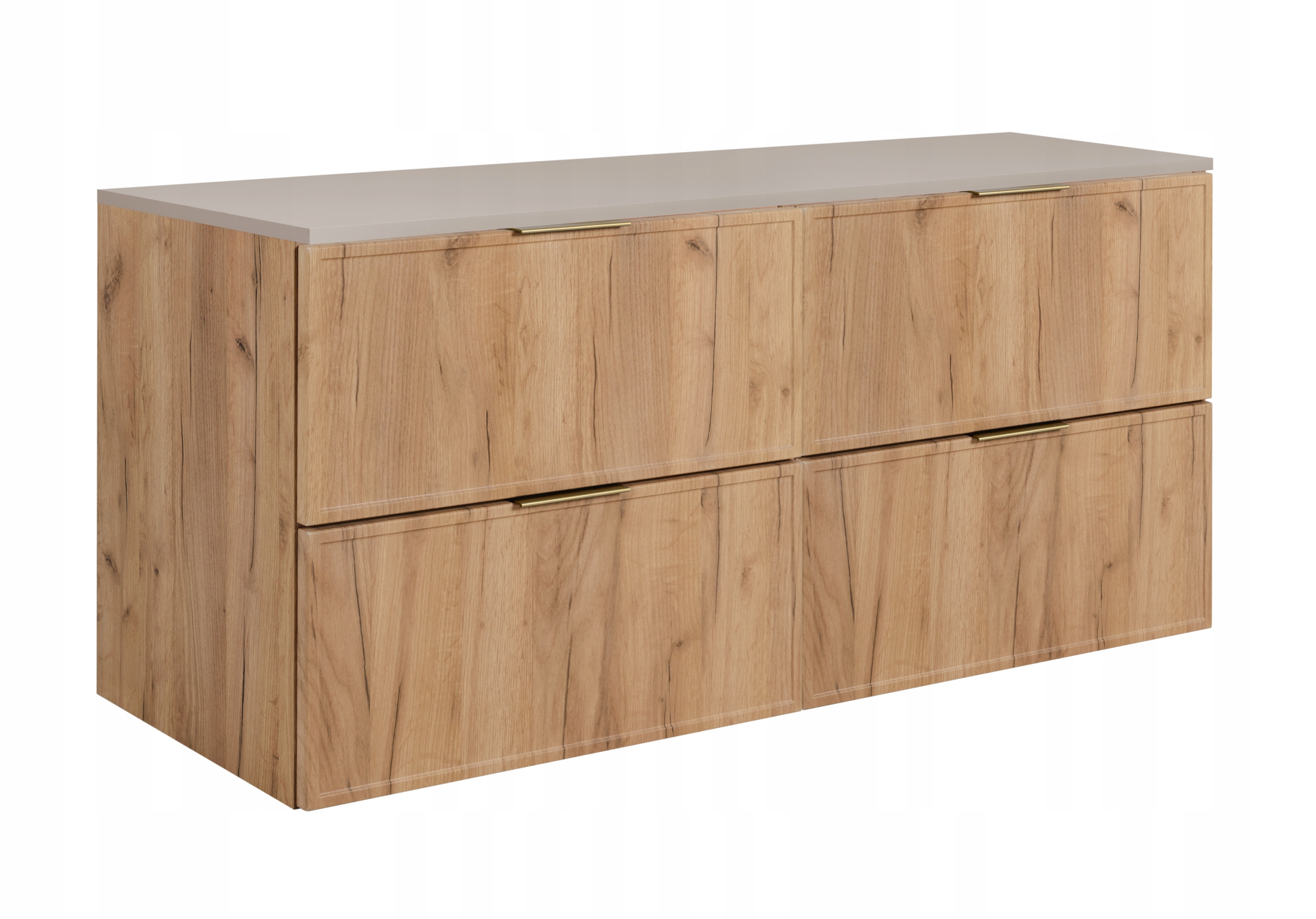 Koupelnová skříňka Závěsná sada Dub Craft Kaszmir 160 Rámeček přední strana Mdf Blat