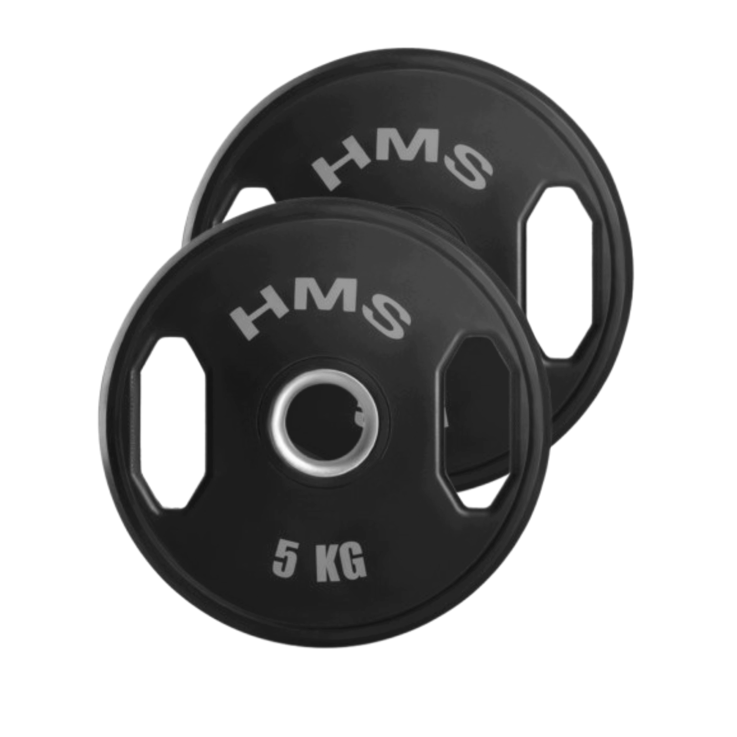 Sada olympijských pogumovaných talířů 2x5 kg ocel z gumy virgin rubber Hms