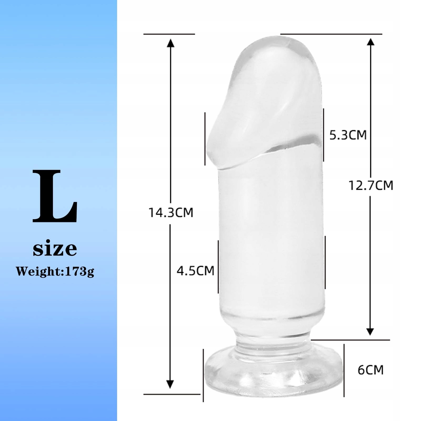 BDSMYEE Dildo 16cm Dla Kobiet Przezroczysty TPE Miękki Z Przyssawką — miniatura 2