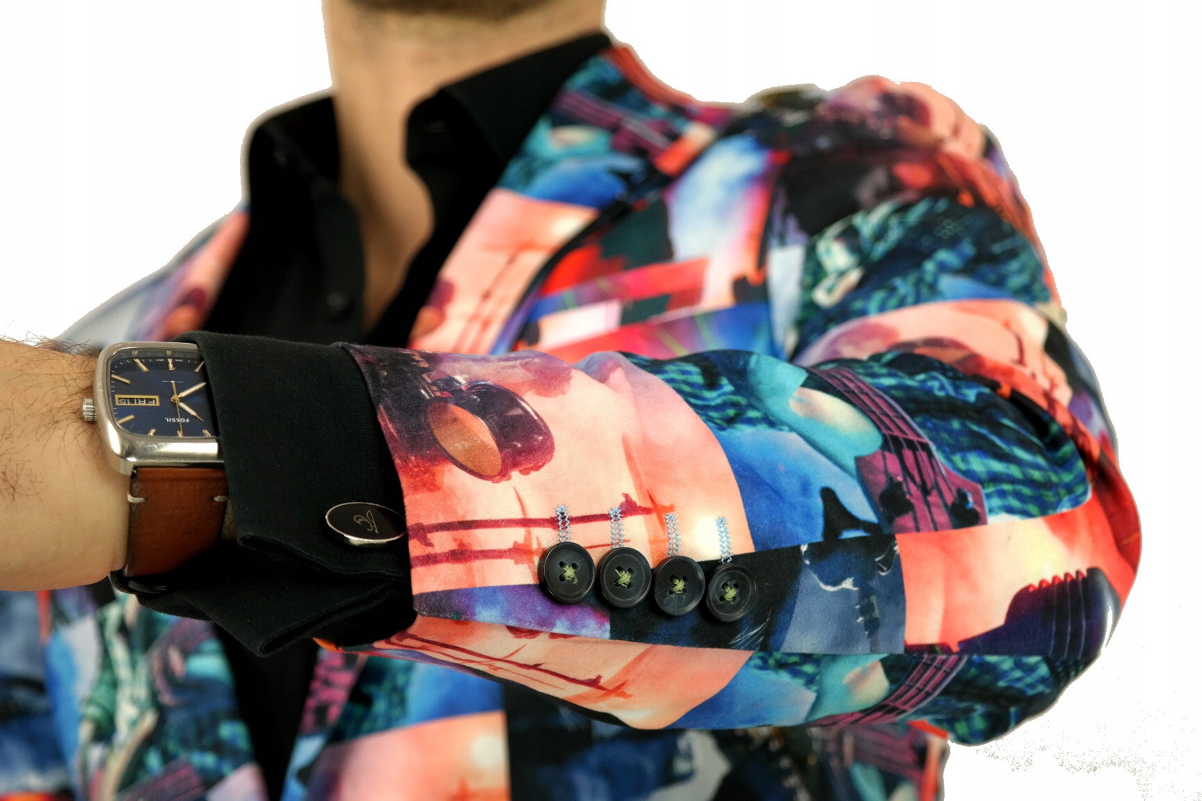 GIOVANNI PERA Marynarka męska D807 muzyczna 62 3XL Wzór dominujący mix wzorów