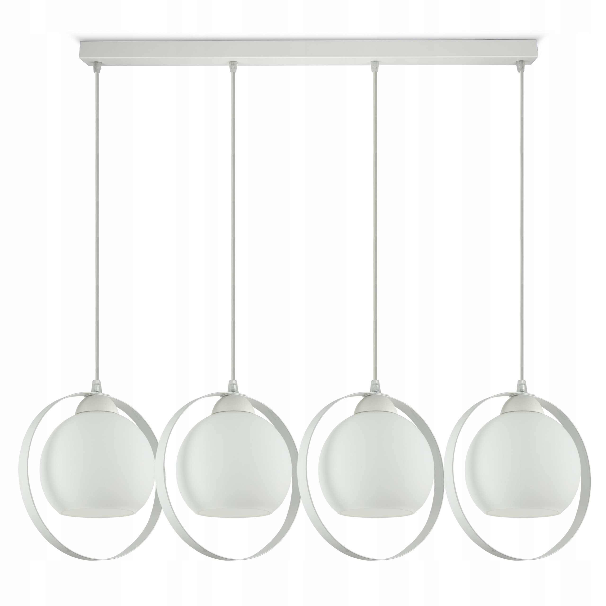 Závesná lampa Luster Biela Sklenené Mliečne Guľky