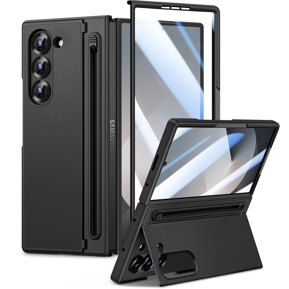 Pouzdro Pro Samsung Galazy Z FOLD7 5G S Vestavěným Tvrzeným Sklem A Stojánkem