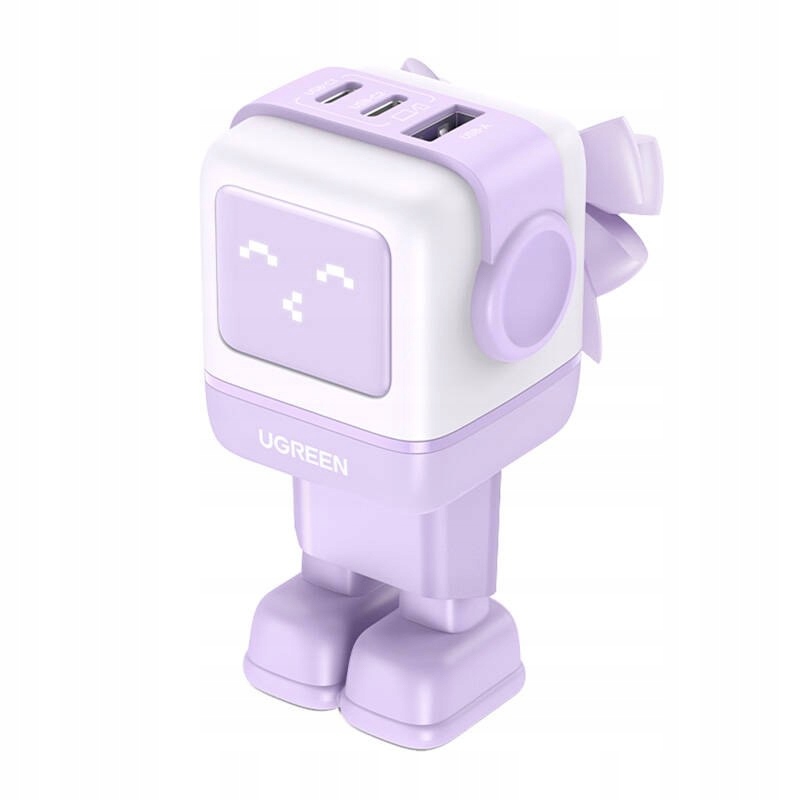 Ładowarka sieciowa Ugreen Nexode Rg (Robot GaN), 2x Usb-c Usb, 65W (fiole