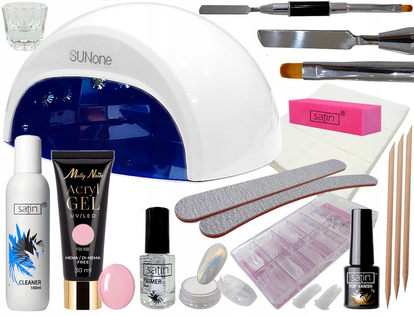 Startovací Sada Pro Prodlužování Nehtů Acryl/gel S Lampou