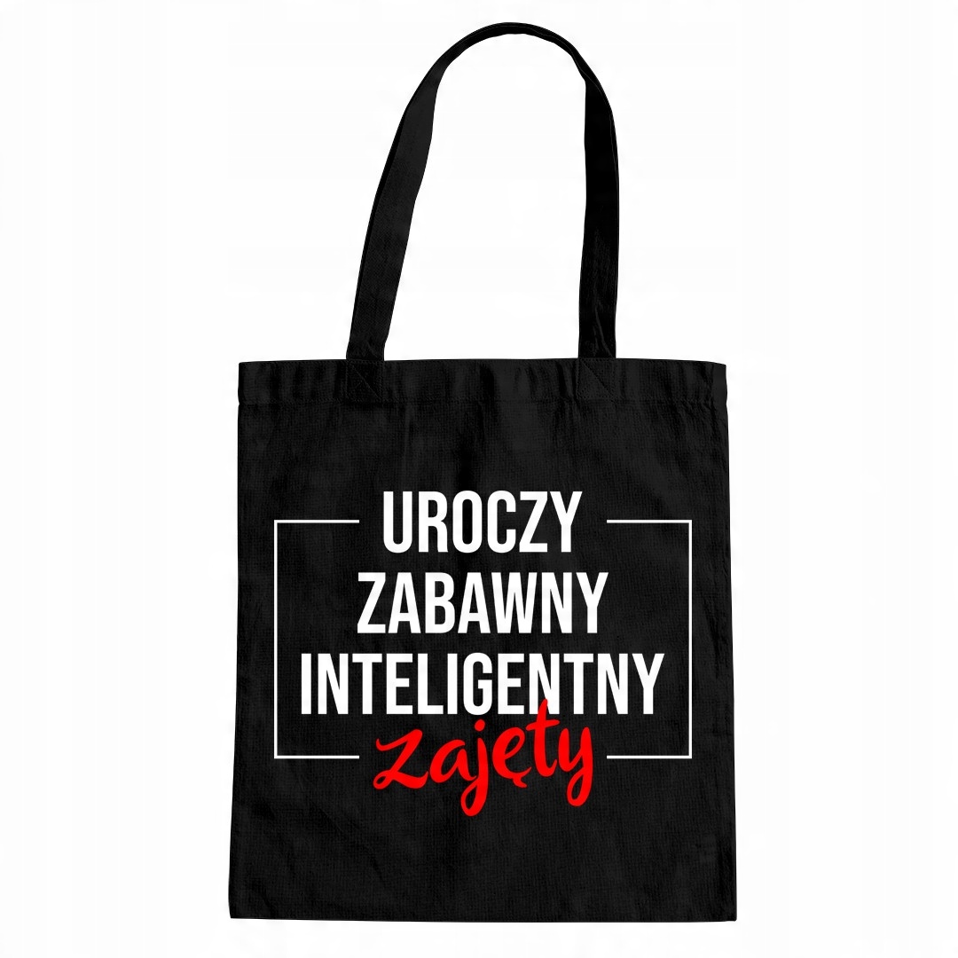 

Zabawny inteligentny zajęty - torba z nadrukiem
