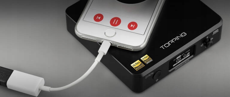 Topping D50s Przetwornik DAC USB z Bluetooth aptX Szerokość produktu 11.9 cm