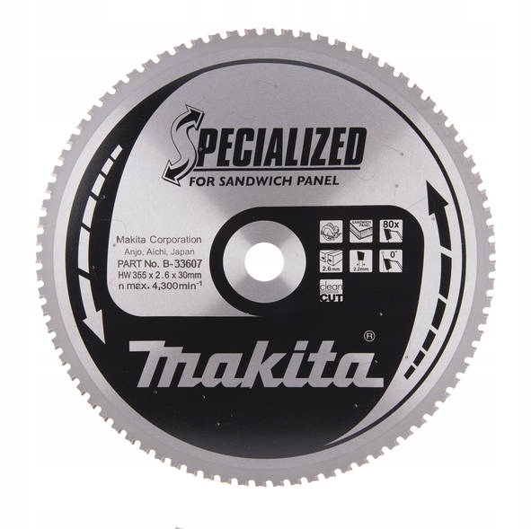 Makita Tarcza do płyt warstwowych 355x30 mm 80Z Specialized B-33607 5143R