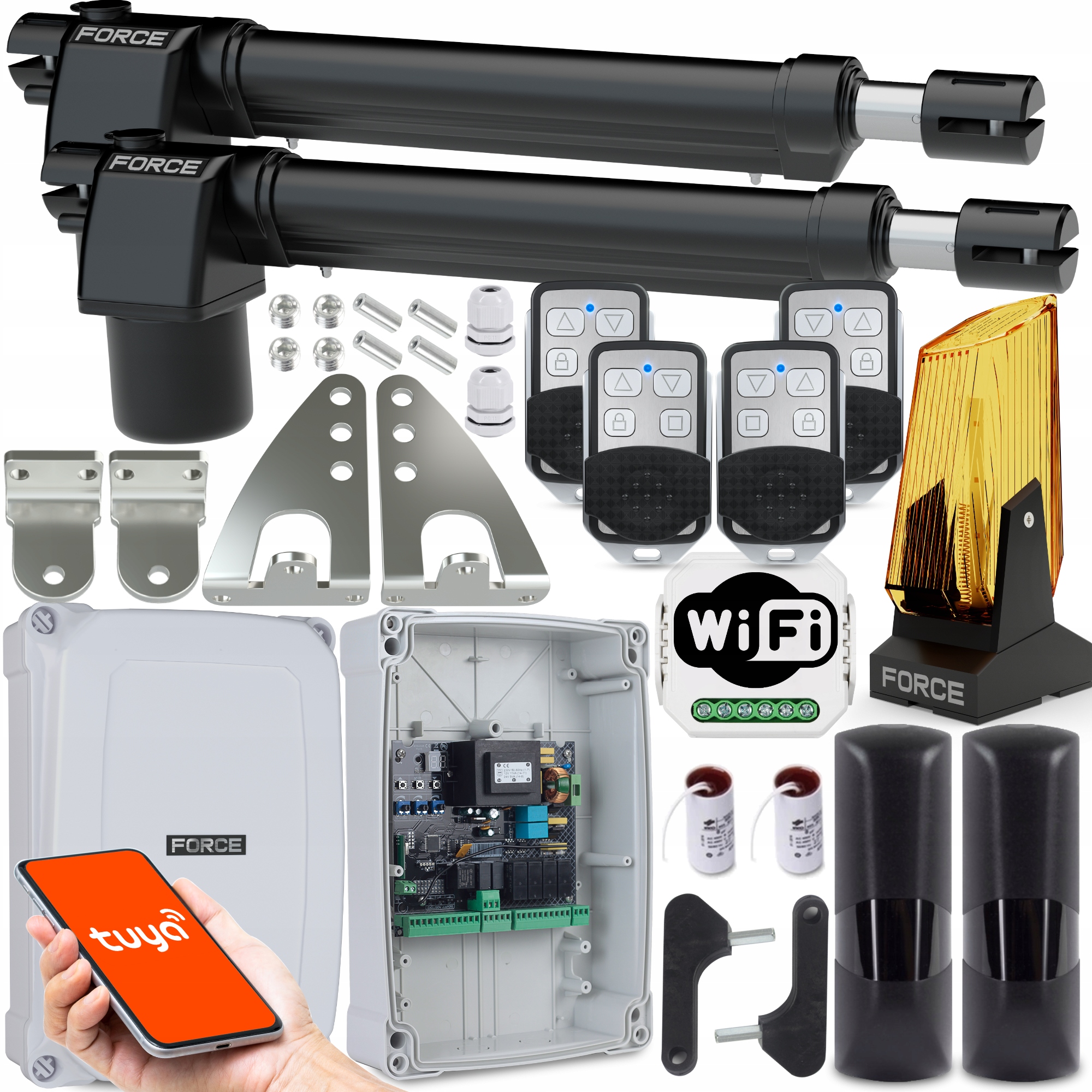 Sada Pro Dvoukřídlé Brány Force GT400 Ls Koncové Spínače 4x Dálkové Ovládání Lampa WiFi