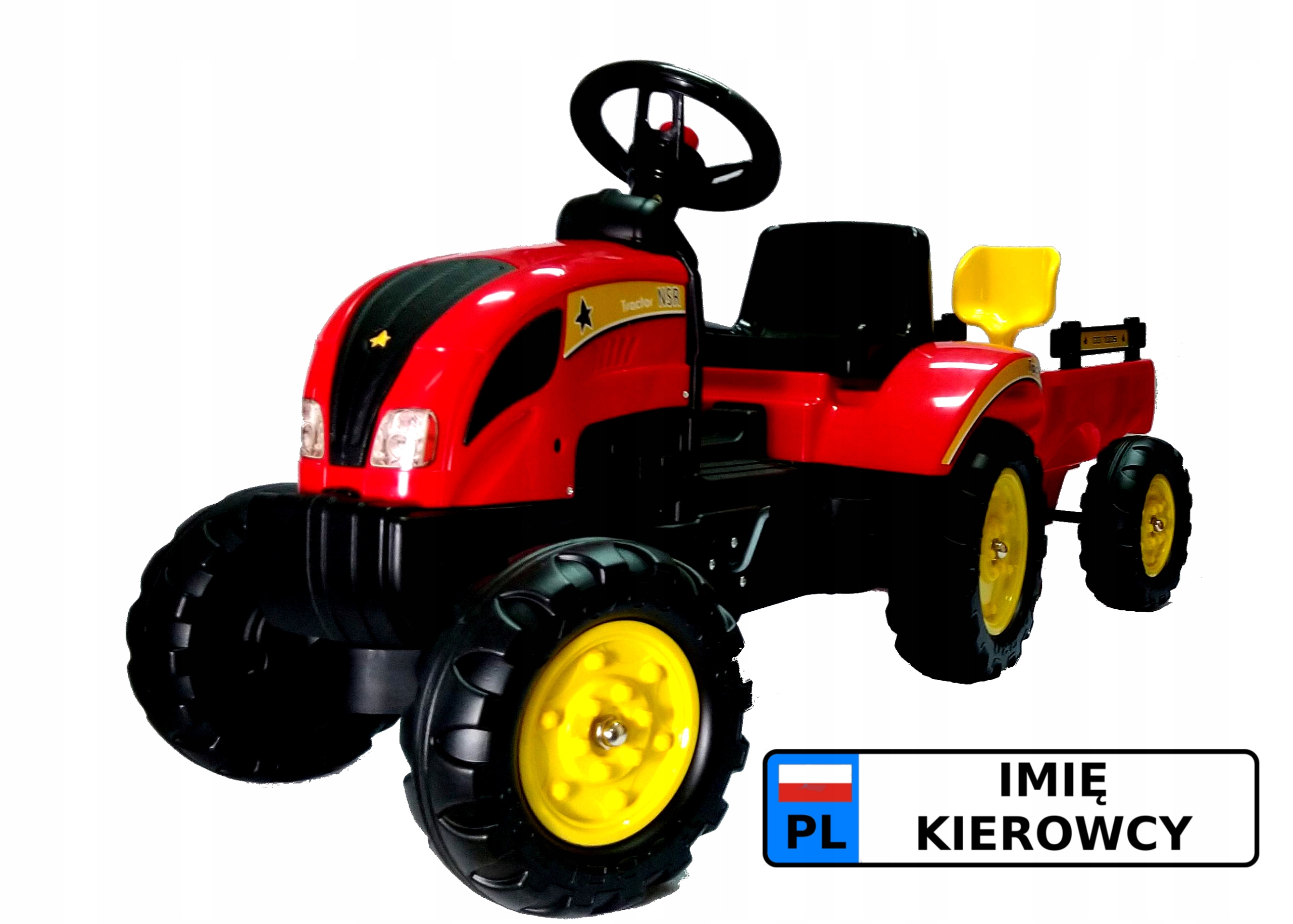 

Traktor na pedały z przyczepą tablica z imieniem