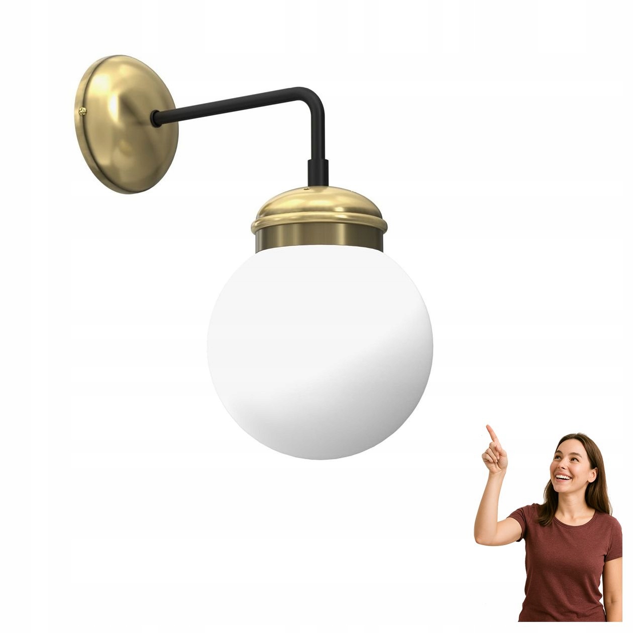 Skleněná nástěnná lampa s výložníkem Hydro 6840 Luminex